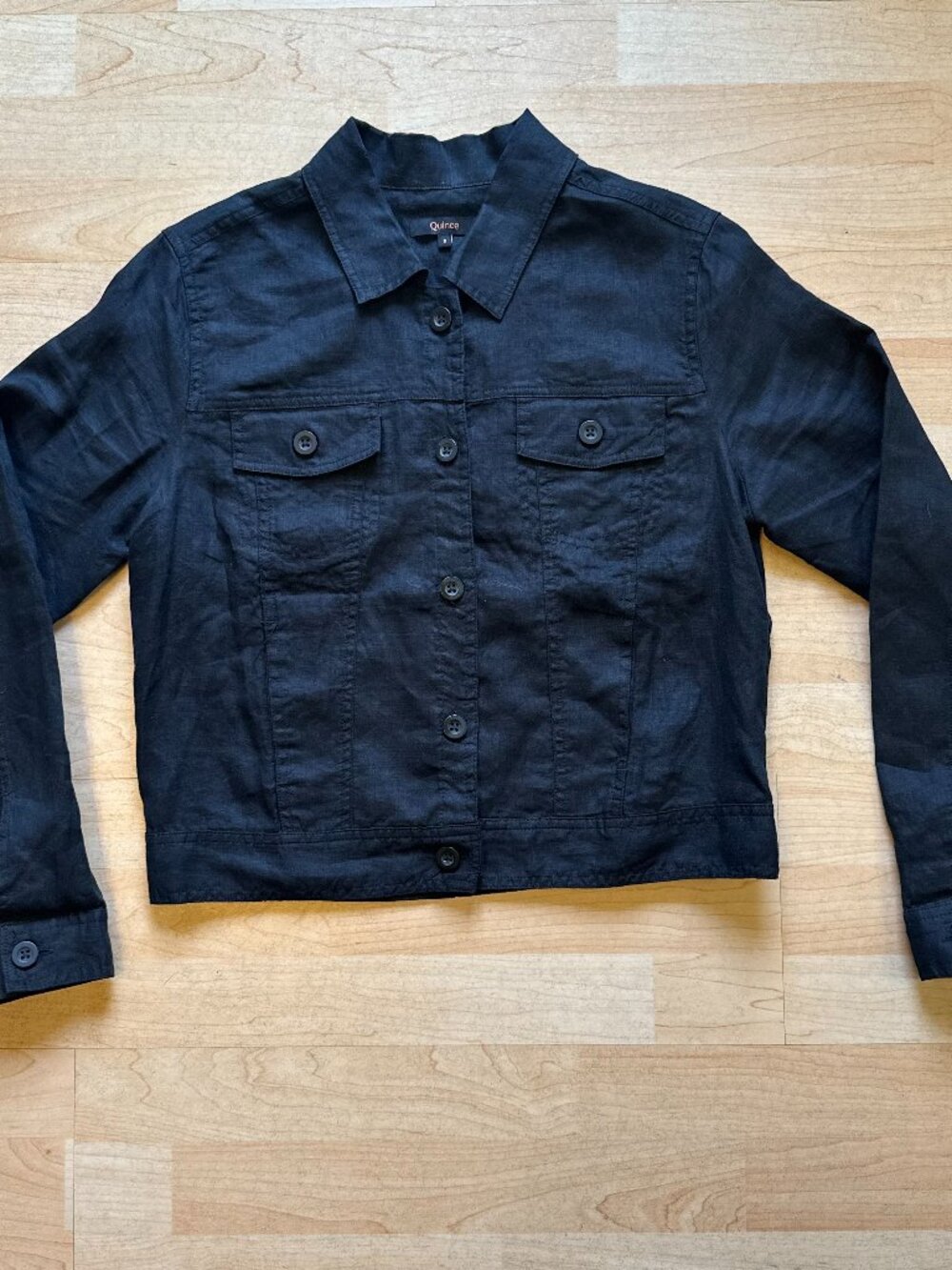Quince 100% European Linen Jacket size S - Black